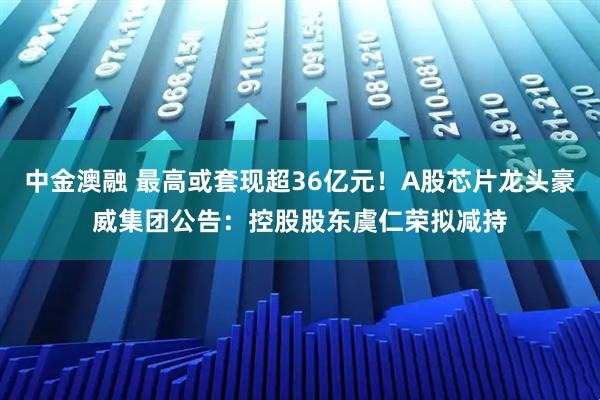 中金澳融 最高或套现超36亿元！A股芯片龙头豪威集团公告：控股股东虞仁荣拟减持